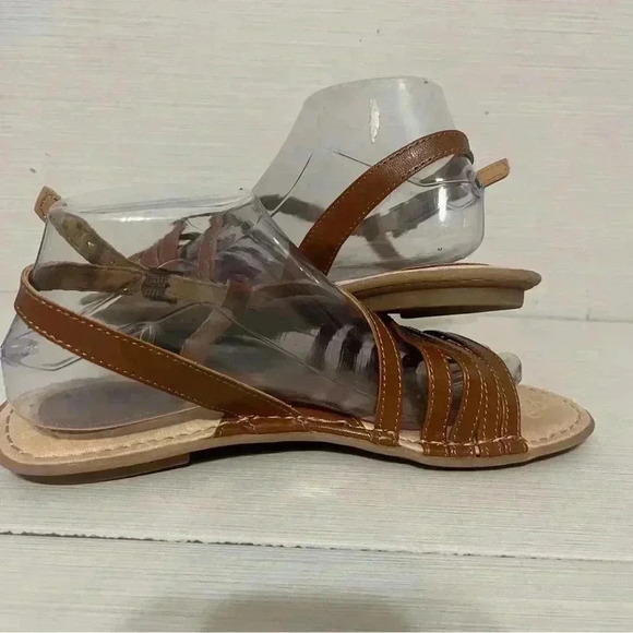 BOC Strappy Sandals - Size 8 - Brown Faux Leather - Picture 3 of 8